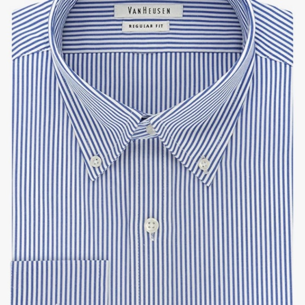 Van Heusen blue stripe dress shirt - Picture 1 of 4